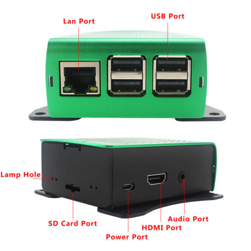 Hot Raspberry Pi 3 Aluminum Case-Vesa mount 16 raspberry aluminum case ports indication