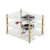 Raspberry Pi 3 Acrylic Case (plexiglass) Tower with Cooling Fan 3 2 tier Raspberry Pi 3 Acrylic Case
