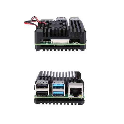 Aluminum Raspberry pi 4 case with fan (dual fan) 14 raspberry pi 4 case with fan