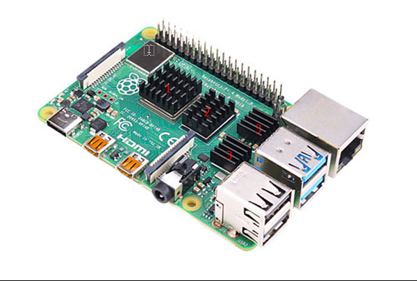 Raspberry Pi 4 Heatsink Black Silver Set (4pcs) China Wholesale 16 raspberry pi 4 heatsink placement