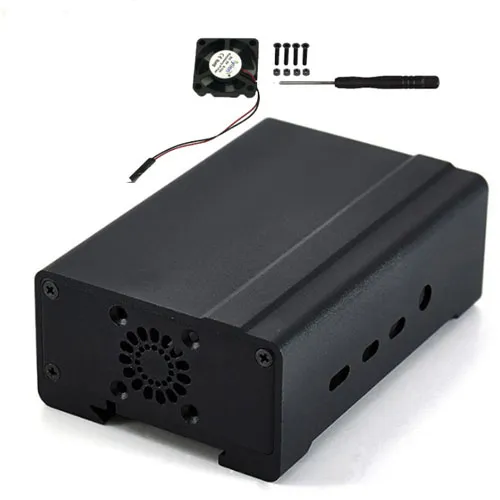 Latest Aluminum Raspberry Pi 4 Case with cooling Fan 5 side raspberry pi case with fan
