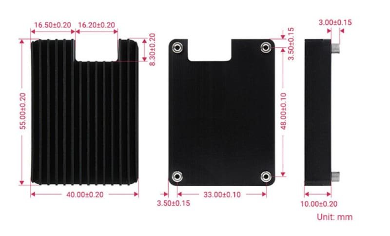 Raspberry CM4 Heatsink And Cooling Fan Kit For Efficient Thermal Management 15 22 1 7