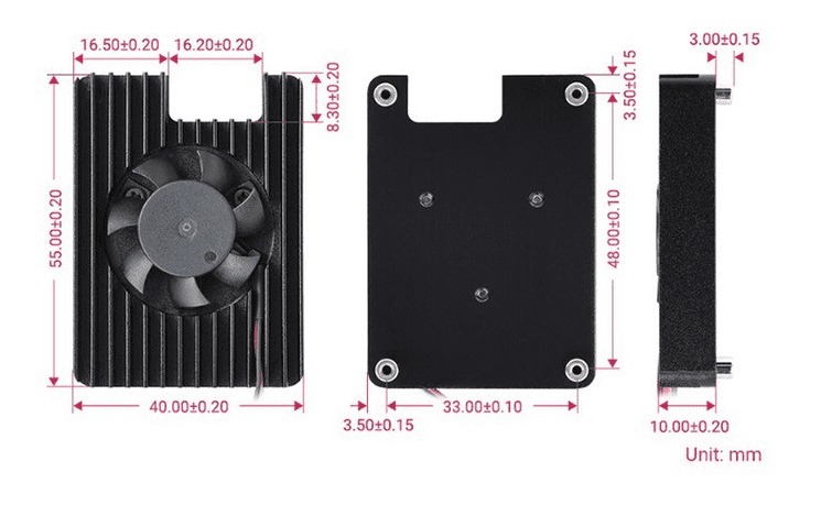 Aluminum Raspberry Pi Compute Module 4 (CM4) Case / Case with Fan 17 22 1