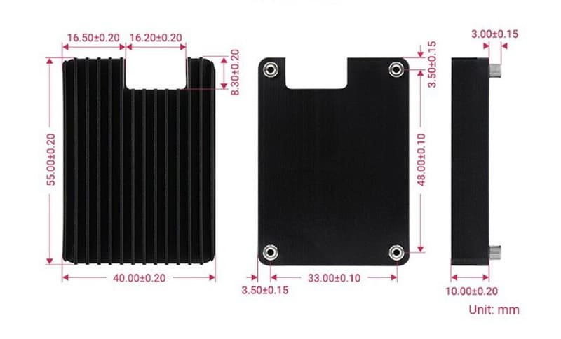 Aluminum Raspberry Pi Compute Module 4 (CM4) Case / Case with Fan 18 22 2 8