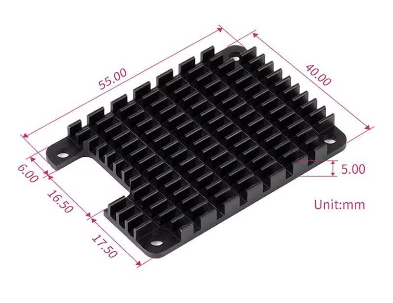 Raspberry Pi Compute Module 4 heatsink with Mounting Holes and Screws 18 22 5