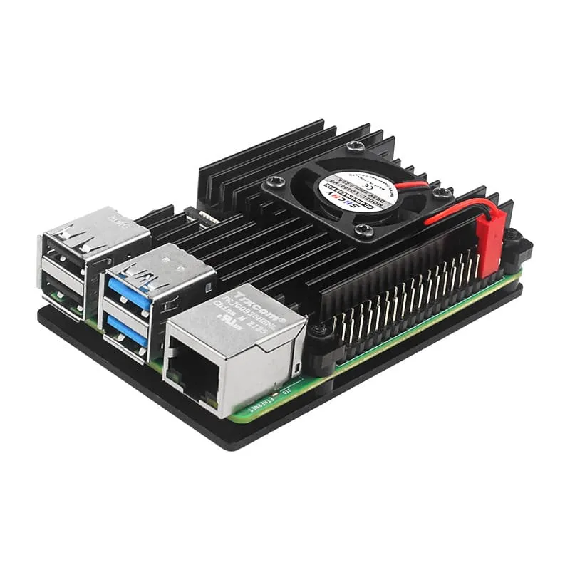 Hot Sale Heat Dissipation Aluminum Alloy Protective Raspberry Pi 4B Fan Case 7 Raspberry Pi 4B Fan Case