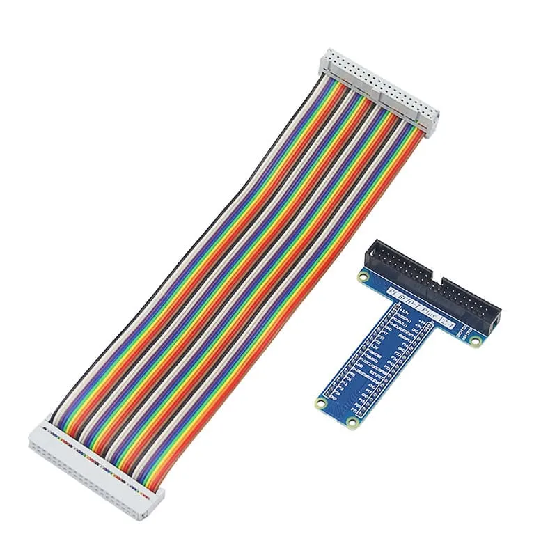 Raspberry Pi 4B/3B+ GPIO T-type Expansion Board with 40Pin Rainbow Cable 14 1 2 24