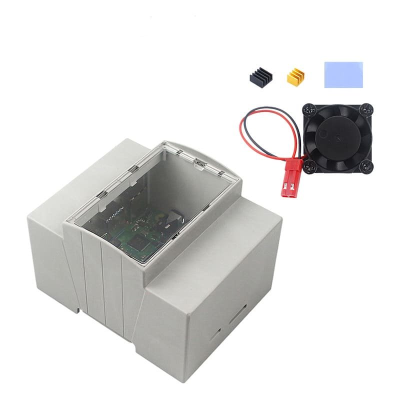 Din Rail ABS Plastic Box Shell Enclosure for Raspberry Pi 4 Model B / 3 /3B+ 8 Din Rail Box for Raspberry Pi 4B