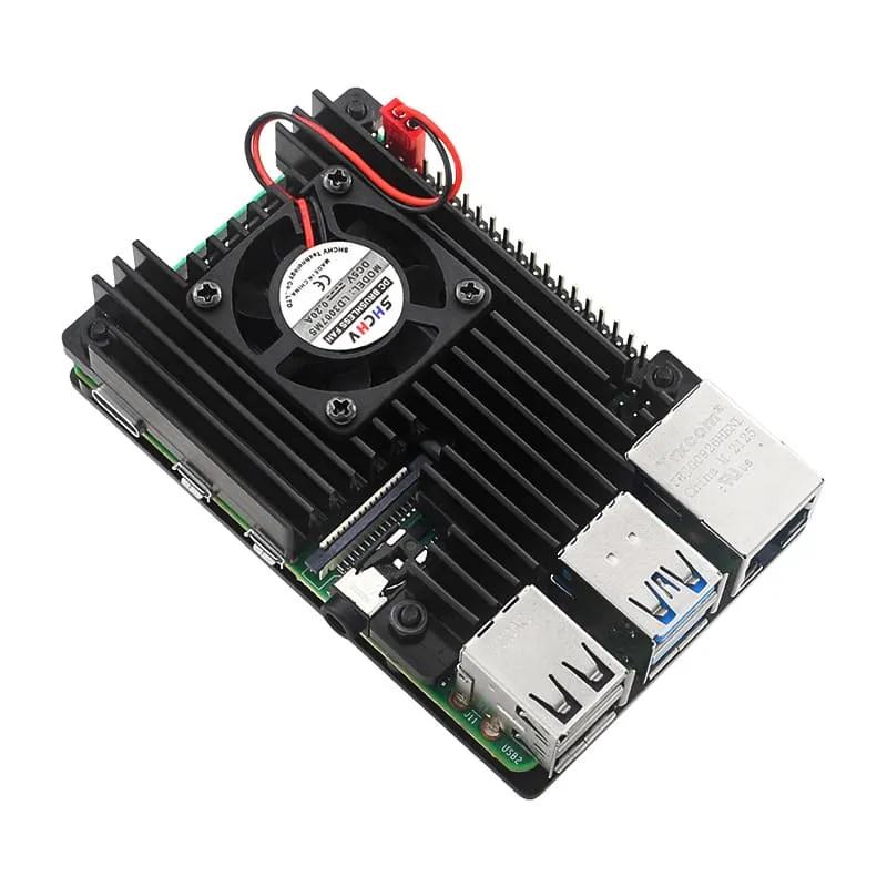 Hot Sale Heat Dissipation Aluminum Alloy Protective Raspberry Pi 4B Fan Case 8 Raspberry Pi 4B Fan Case