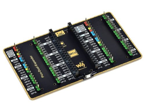 Dual GPIO Expander for Raspberry Pi Pico with Two Sets of Male Headers