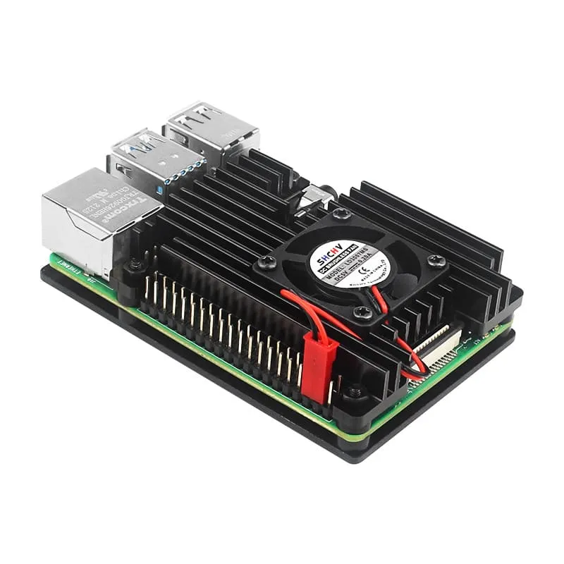 Hot Sale Heat Dissipation Aluminum Alloy Protective Raspberry Pi 4B Fan Case 9 Raspberry Pi 4B Fan Case