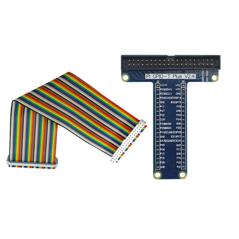 Raspberry Pi 4B/3B+ GPIO T-type Expansion Board with 40Pin Rainbow Cable 10 Raspberry Pi 4B/3B+ GPIO T-type Expansion Board