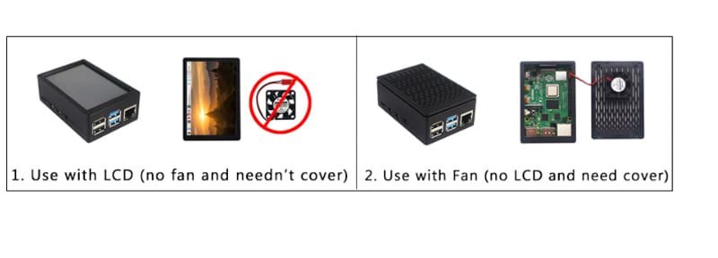 Hot Raspberry Pi 4B ABS Case Plastic Shell Black Box Compatible With LCD Or Fan 15 22 14
