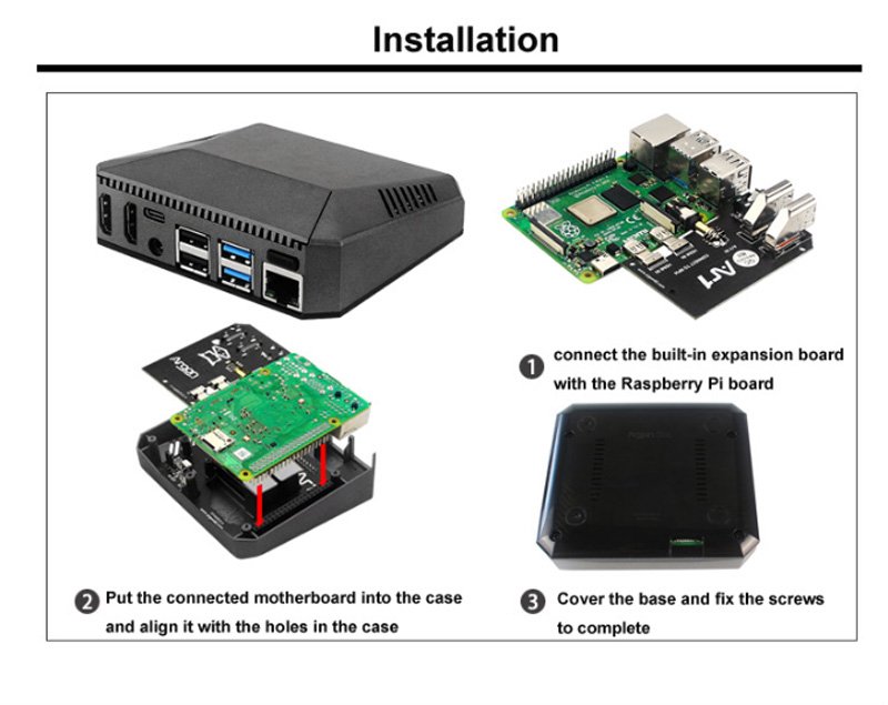 Aluminum Raspberry Pi 4 Argon One V2 Case with Cooling Fan 17 22 5 2
