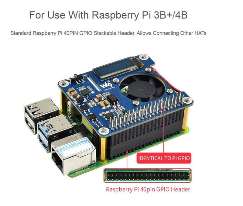 Expansion Board Built-in Cooling Fan For Raspberry Pi 4B/3B+ with 802.3af PoE network 16 33 1