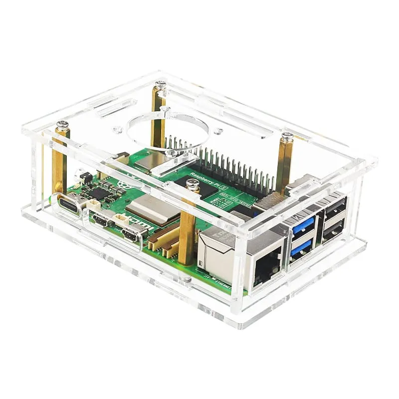 Raspberry Pi 5 Acrylic Case Transparent Shell Enclosure with Fan 8 Raspberry Pi 5 Acrylic Case
