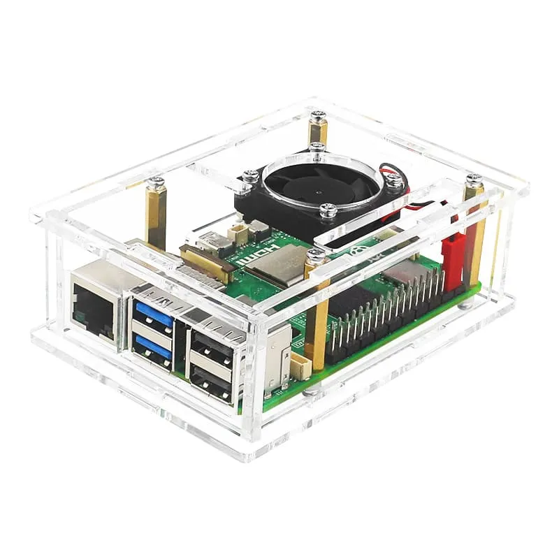 Raspberry Pi 5 Acrylic Case Transparent Shell Enclosure with Fan 9 Raspberry Pi 5 Acrylic Case