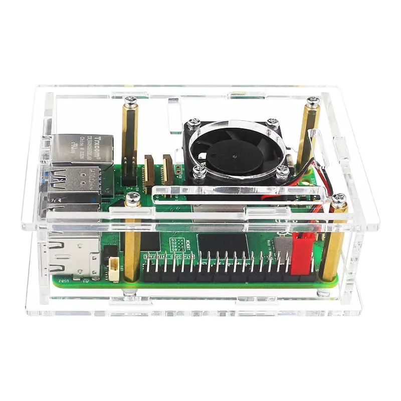 Raspberry Pi 5 Acrylic Case Transparent Shell Enclosure with Fan 13 Raspberry Pi 5 Acrylic Case