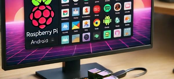 Raspberry Pi connected to a monitor
