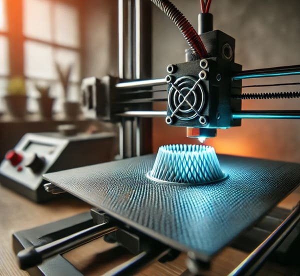 Close-up of a 3D Printer in Action