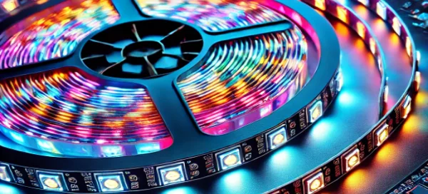 LED strip with dynamic colors