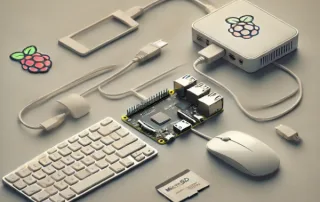 Raspberry Pi 5 setup with all peripherals connected 2