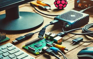 Raspberry Pi Zero W connected to various peripherals