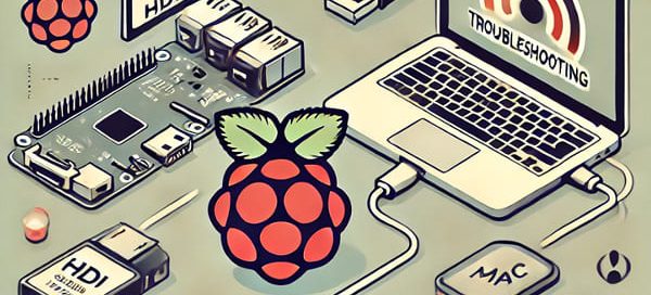 a troubleshooting scenario for a Raspberry Pi connected to a Mac