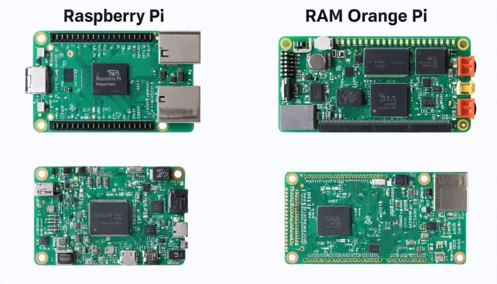 Raspberry vs. Orange Pi 2 different RAM capacities for Raspberry Pi and Orange Pi boards