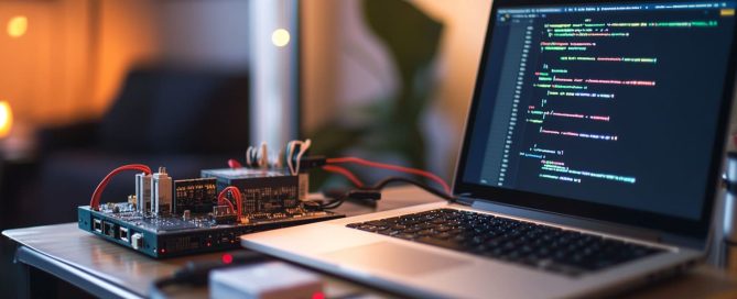 A Raspberry Pi connected to a modern router via an Ethernet cable