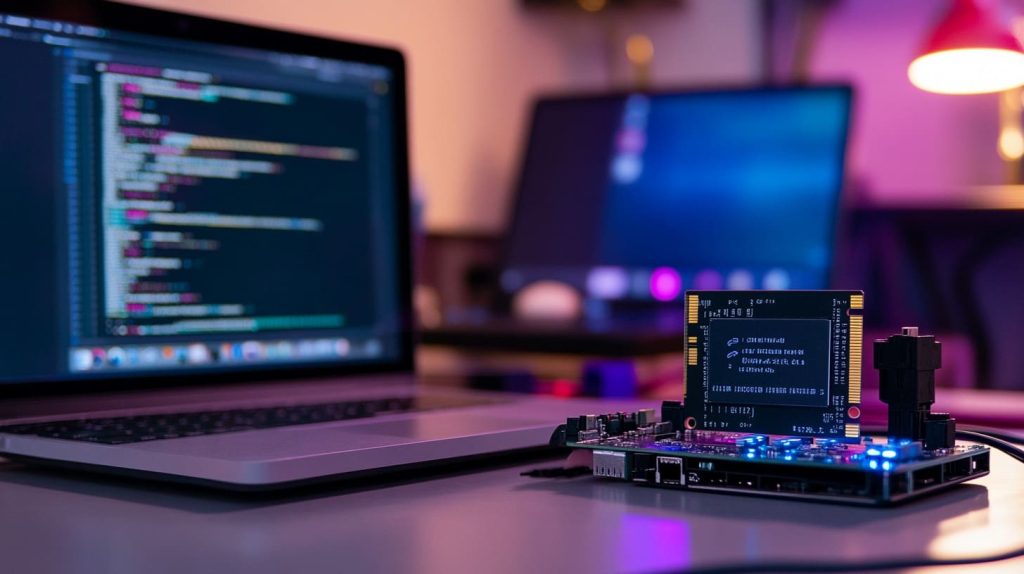 How to Update the Operating System on Raspberry Pi? 1 A Raspberry Pi setup with an SD card reader attached to a laptop