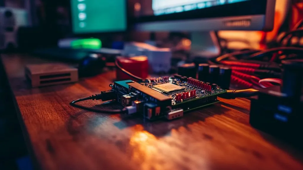 Close-up of Raspberry Pi 5 with connected cables-1