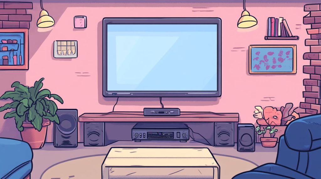 Comfortable living room setup with Raspberry Pi and Kodi on TV-2
