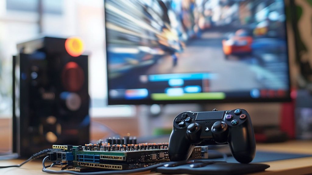 Raspberry Pi 4 setup in action, connected to a gaming monitor-5