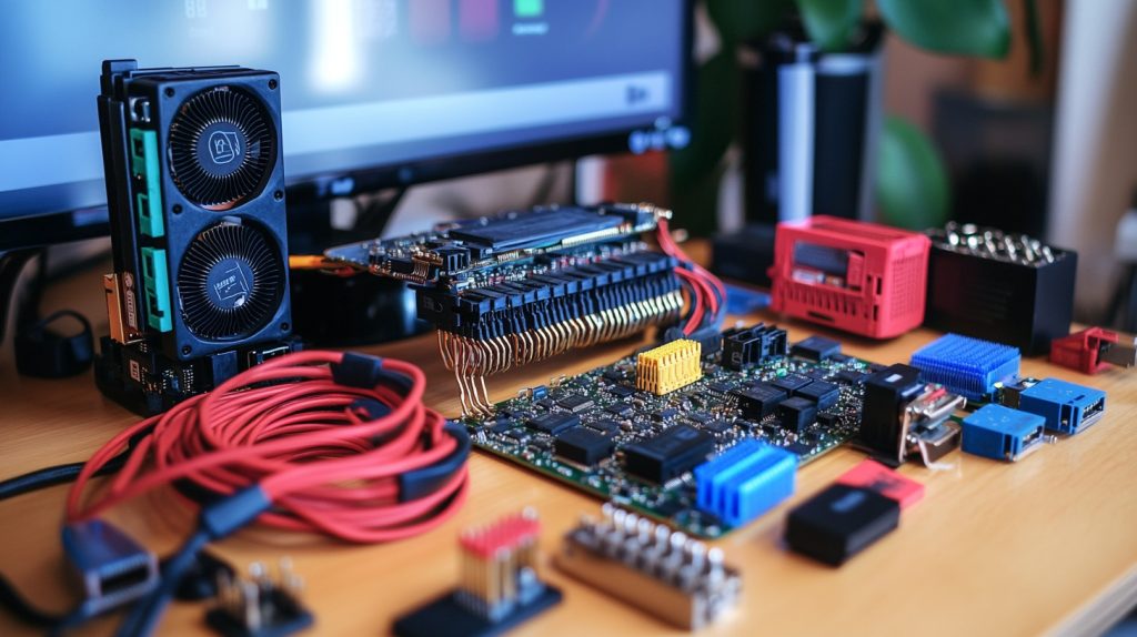 Midland Programming Software on Raspberry Pi Features and Setup Guide 4 Raspberry Pi 4, with additional accessories like cooling fans, heat sinks, and USB cables-3