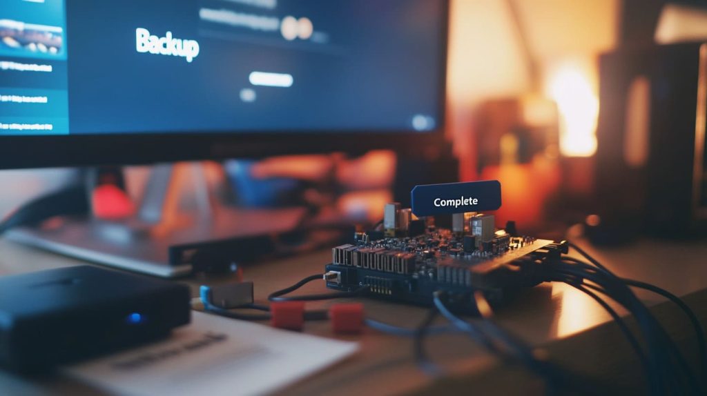 How to Update the Operating System on Raspberry Pi? 4 Raspberry Pi setup with an external hard drive and a cloud service interface on a monitor