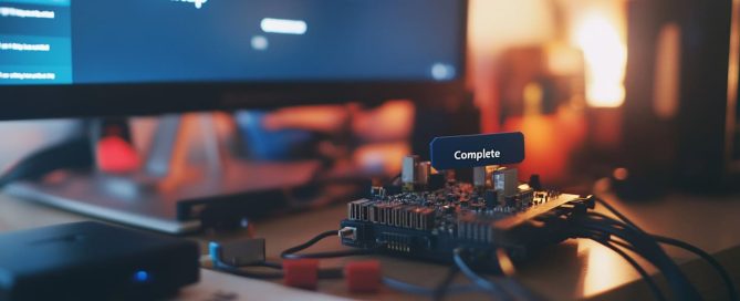Raspberry Pi setup with an external hard drive and a cloud service interface on a monitor