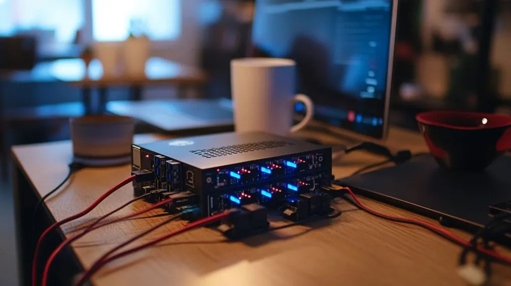 How I used Raspberry Pi to create a NAS with multiple HDDs 4 Raspberry Pi with cooling fan and powered USB hub-3