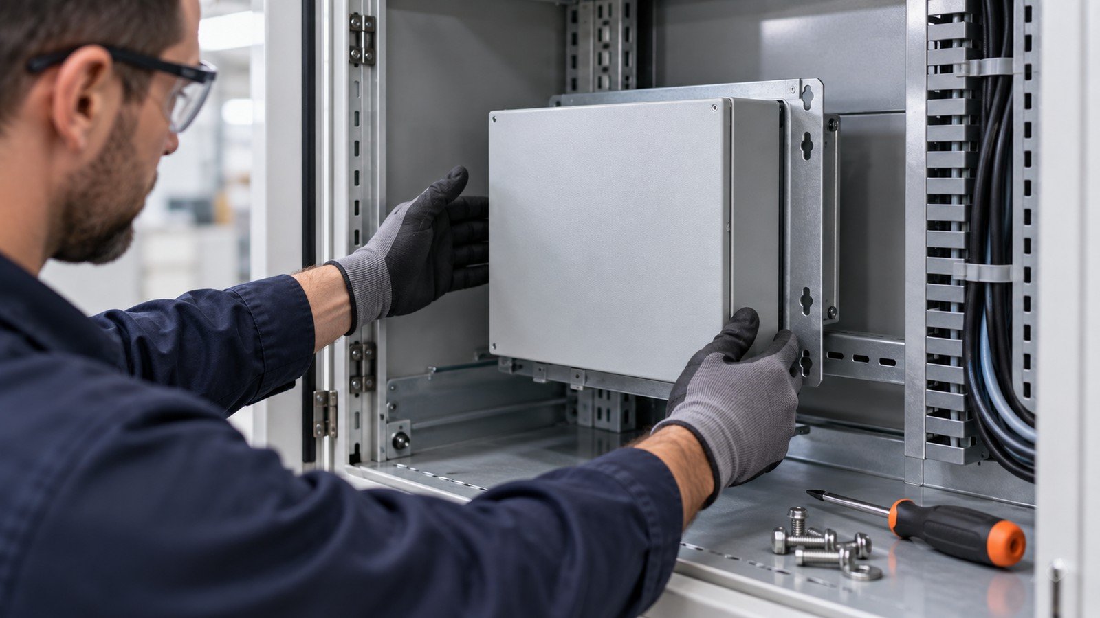 Raspberry Pi 5 Case for Industrial Use: What Buyers Should Check Before Ordering 6 Editorial maintenance planning scene with generic standoffs, fasteners, service tools and removable-panel template