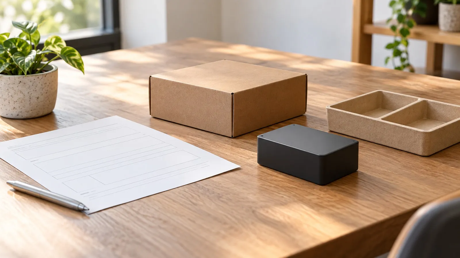Wholesale Raspberry Pi 5 Cases: What Distributors Should Check Before Ordering 8 Distributor fit confirmation brief beside a generic closed enclosure silhouette and unbranded packing samples